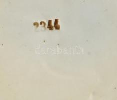 Szecessziós porcelán dísztál, sérüléssel, d: 17 cm