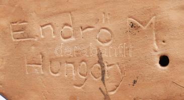 Endrő Margit (1899-1986): Art deco nő figurális ékszertartó. Jelzett, kis sérülésekkel, 19x21 cm