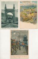 Budapest - 6 db RÉGI város képeslap, közte Ottmar Zieher litho