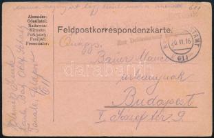 1916 Tábori posta levelezőlap / Field postcard K.u.k. Werkkommando Tonale Feldpost zur Beförderung geeignet + FP 611