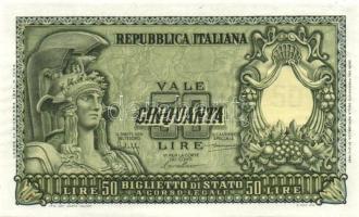 Olaszország/Köztársaság/Biglieto di Stato 1951. 50L T:I
