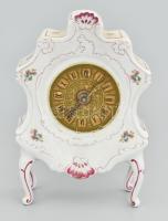 Hollóházi asztali óra. Jelzett, hibátlan, szerkezete nem kipróbált, dobozában, m: 18 cm