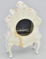 Hollóházi asztali óra. Jelzett, hibátlan, szerkezete nem kipróbált, dobozában, m: 18 cm