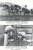 cca 1989 előtt készült ,,A tajga császárának végnapjai című szovjet film jelenetei és szereplői, 8 db produkciós filmfotó (vitrinfotó, lobbyfotó) nyomdatechnikával sokszorosítva kartonpapírra, egyoldalas nyomással, a használatból eredő (esetleges) kisebb hibákkal, 18x24 cm