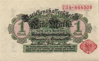 Német Birodalom / Császárság 1914. 1M (3x) alapnyomatos és alapnyomat nélküli variánsok piros pecséttel T:I