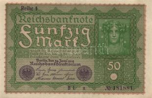 Német Birodalom / Weimari Köztársaság 1919. 50M "Reihe 1" T:I