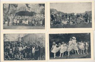 10 db RÉGI képeslap: Az Országos Magyar Gyermekvédő Egyesület kirándulásairól / 10 pre-1945 Hungarian National Child Protection Association propaganda