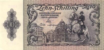 Ausztria 1950. 10Sch T:II+ Csak egyszer hajtva!