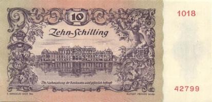 Ausztria 1950. 10Sch T:II+ Csak egyszer hajtva!