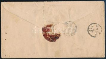 1869 5kr díjjegyes boríték 5kr díjkiegészítéssel Svájca. A 4 db ismert példány egyike. / 5kr PS-cove...