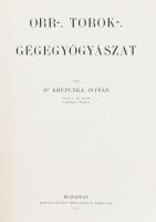 Krepuska Géza - Krepuska István: Fülgyógyászat. Bp., 1936., Magyar Orvosi Könyvkiadó Társulat. + Krepuska István: Orr-, torok-, gégegyógyászat. Bp., 1942., Magyar Orvosi Könyvkiadó Társulat. Kiadói aranyozott gerincű egészvászon-kötések, kissé kopott borítókkal.