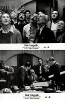 cca 1989 előtt készült ,,Kék hegyek" című szovjet film jelenetei és szereplői, 5 db vintage produkciós filmfotó (vitrinfotó, lobbyfotó) ezüst zselatinos fotópapíron, a használatból eredő (esetleges) kisebb hibákkal, 18x24 cm