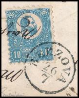 1871 1867-es 5kr díjjegyes boríték Kőnyomat 10kr díjkiegészítéssel ajánlott küldeményként feladva / ...