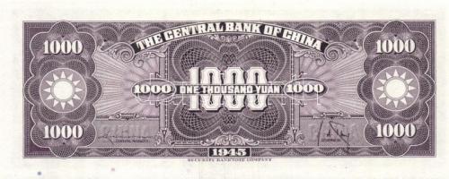 Kína/Central Bank of China 1945. 1000Y T:I
