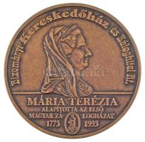 1993. "Bizományi Kereskedőház és Záloghitel Rt - Mária Terézia alapította az első magyar zálogházat 1773-1993 / Emlékül - Az 1773-ban kelt alapítólevél pecsétjével hitelesítve" kétoldalas bronz emlékérem, eredeti BÁV tokban (60mm) T:UNC kis patina