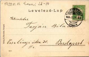 1908 Verbász, Vrbas; Fő tér, templomok, lovaskocsik. D. Pavlovits kiadása / main square, churches, h...