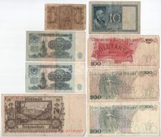 8db-os vegyes külföldi bankjegy tétel, közte Német Harmadik Birodalom 1939. 20M T:F,VG
8pcs of mixe...