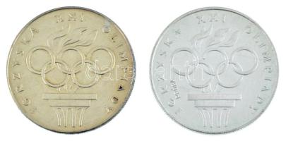 Lengyelország 1976. 200Zl Ag XXI. Olimpia / Nagy olimpiai láng (2xklf), egyik PRÓBA feliratú próbaveret T:PP, AU patina / Poland 1976. 200 Złotych Ag XXI Olympics / Big Olympic Flame (2xdiff), one with PRÓBA pattern C:PP, AU patina Krause KM# Pr285, Y# 86