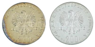 Lengyelország 1976. 200Zl Ag "XXI. Olimpia / Nagy olimpiai láng" (2xklf), egyik "PRÓB...
