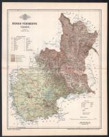 1896 Bereg vármegye térképe, tervezte: Gönczy Pál, 1 : 400.000, Bp., Posner Károly Lajos és Fia, a Pallas Nagy Lexikona melléklete, 29,5x23,5 cm