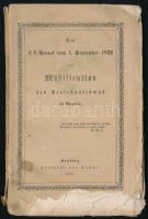 Hungarica Das K. K. Patent Vom 1 September 1859: Als Mystification Des Protestantismus In Ungarn. Hamburg, Hoffmann und Campe. 138p. Kiadói papírborítóval. első néhány lap sérült.