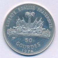 Haiti 1974. 50G Ag "XII. Téli Olimpia" T:AU (PP) felületi karc/
Haiti 1974. 50 Gourdes Ag...