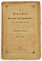 Richard Böck: Der Deutschen volkszahl und sprachgebiet in den europäischen staaten. Berlin, 1870. J. Guttentag. 308 p. + Kiadói papírborítóval. egy lap (238. Hiányzik) szétvált füzéssel