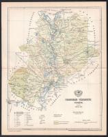 1896 Csongrád vármegye térképe, tervezte: Gönczy Pál, 1 : 370.000, Bp., Posner Károly Lajos és Fia, a Pallas Nagy Lexikona melléklete, 29,5x23,5 cm