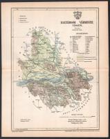 1893 Esztergom vármegye térképe, tervezte: Gönczy Pál, 1 : 236.000, Bp., Posner Károly Lajos és Fia, a Pallas Nagy Lexikona melléklete, 29,5x23,5 cm