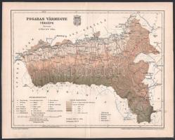 1894 Fogaras vármegye térképe, tervezte: Gönczy Pál, 1 : 350.000, Bp., Posner Károly Lajos és Fia, a Pallas Nagy Lexikona melléklete, fóliázva, 23,5x30 cm