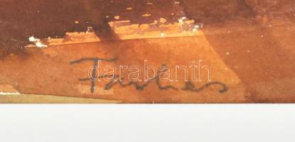 Farkas Lajos (1919-1998): Dunapart. Akvarell, ceruza, papír. Jelzett. Paszpartuban. 29x44 cm