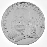 Amerikai Egyesült Államok DN Benjamin Franklin kétoldalas Ag emlékérem kapszulában, dísztokban, tanúsítvánnyal Philadelphia (0,999/31,13g) T:PP USA DN American Silver Eagle Ag medallion in capsule, case, with certificate Philadelphia (0,999/31,13g) C:PP