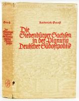 Gooss, Roderich.: Die Siebenbürger Sachsen in der Planung deutscher Südostpolitik : von der Einwanderung bis zum Ende des Thronstreites. Wien, 1940. Adolf Luser. Kiadói kissé sérült egészvászon kötésben, papír védőborítóval. 443p. (Az erdélyi szászok a német délkeleti politika tervezésében: a bevándorlástól a trónvita végéig.)