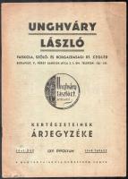 1947 Unghváry László faiskola, szőlő- és borgazdasági részvénytársaság Cegléd. kertészeteinek árjegyzéke papírkötésben, 6p.