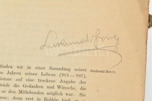 Lukinich Imre. (1880-1950) történész, egyetemi tanár, az MTA tagj autográf aláírási II. Silvester pápa életéről szóló könyvön 55p.