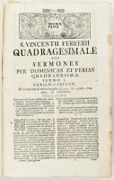 Erhard Caspar (szerk): S. Vincentii Ferrerii, Ex Sacro Praedicatorum Ordine Concionatoris Celeberrim...