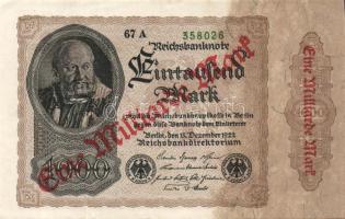 Német Birodalom / Weimari Köztársaság 1922. 1.000.000.000M variáns jobb oldalon barna színnel; zöld sorszámmal és fekete cégjelzéssel T:I
