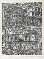 Birkás Babett (1979-): Halál Velencében, 2005. Nyomat, papír, jelzett, művészpéldány E.A. I/VII számozással. Paszpartuban. 84x59 cm