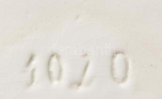 Antik futóvirág mintás fajansz virágtartó edény, sorszámozott, minimális kopással, 34x15x11 cm