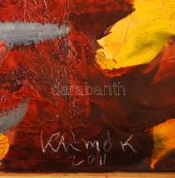 Klimó Károly (1936-): Narancsok és sárgák (cím nélkül), 2011. Olaj, fa, jelezve jobbra lent. 98x127 ...