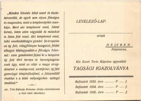 Szeged, Lisieux-i Kis Teréz templom, Nemes Czike Gábor eszményi terve. Hátoldalon Kis Szent Teréz Ká...