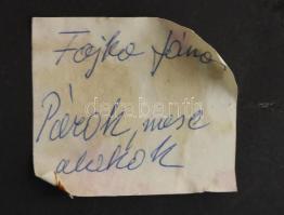 Fajka János (1935): Párok, mesealakok. Tűzzománc, fémlemez, jelzett, hátoldalán autográf felirattal ...