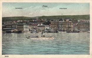 Fiume Adria Palace with steamship