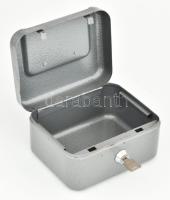 Fém széf, kulccsal, 16x13x8 cm