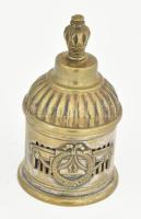 Argentor szecessziós bonbonos doboz, ezüstözött alpakka, jelzett, kopás, m: 13 cm