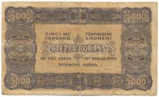 1923. 5000K nyomdahely jelölés nélkül, "40 FILLÉR - NEGYVEN FILLÉR" felülbélyegzéssel, &qu...