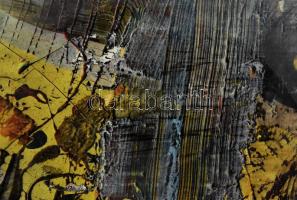 Takács Klára (1947-): Kompozíció, 1989. Vegyes technika, farost, jelezve jobbra lent, hátoldalán aut...