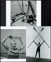 cca 1936 1936 Bergsmann Pál (?-?) budapesti fotóművész és vadevezős hagyatékából 3 db jelzés nélküli modern nagyítás (A nyár örömei), Bergsmann is tagja volt a - rövid ideig létező - Modern Magyar Fényképezők Társaságának, 21x15 cm és 15x21 cm