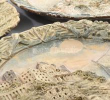 3 darab antik osztrák falidísz, kopással, d: 24 cm