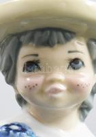Casades spanyol porcelán lány és fiú figura, jelzett, hibátlan, m: 22 cm